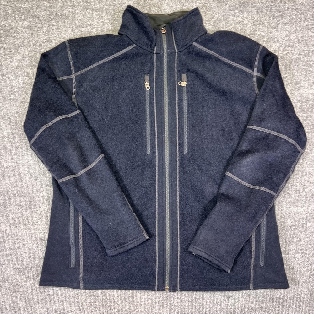 Kuhl Jacket Mens 2XL Blue Alpaca Kashmira Fleece Full Zip Zipped Pockets
